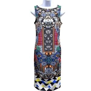 ASOS Women's 6 Maternity Long Sleeveless Bodycon Dress Colorful Gemstone Pattern